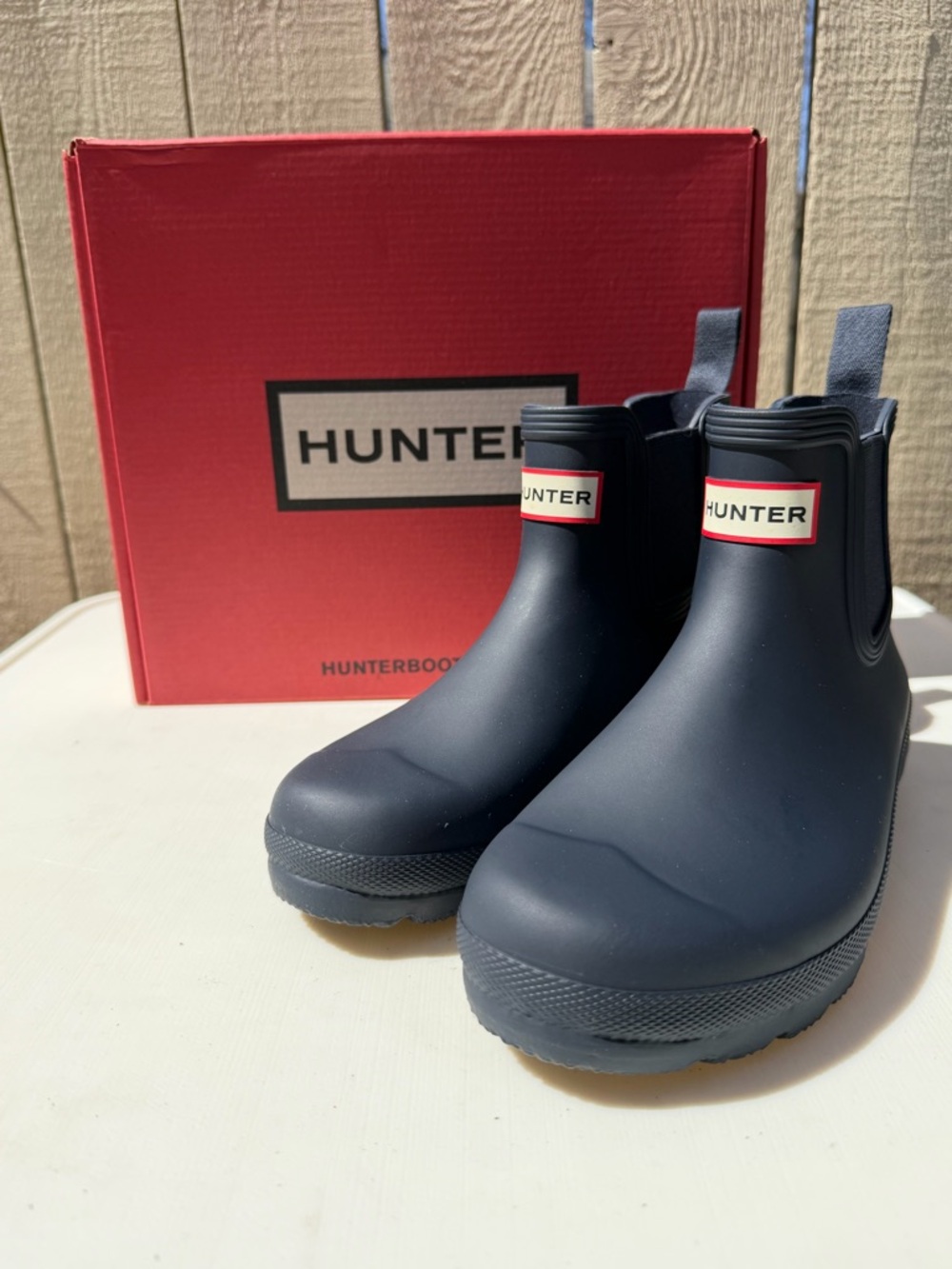 Hunter Navy Chelsea Short Rain Boots